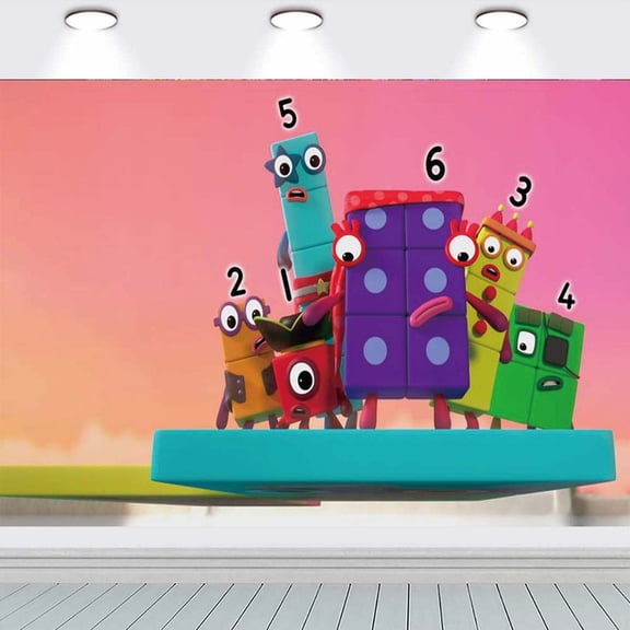 Numberblocks Party Supplies Backdrop Banner Poster Birthday Decorations Background for Photography Taspestry