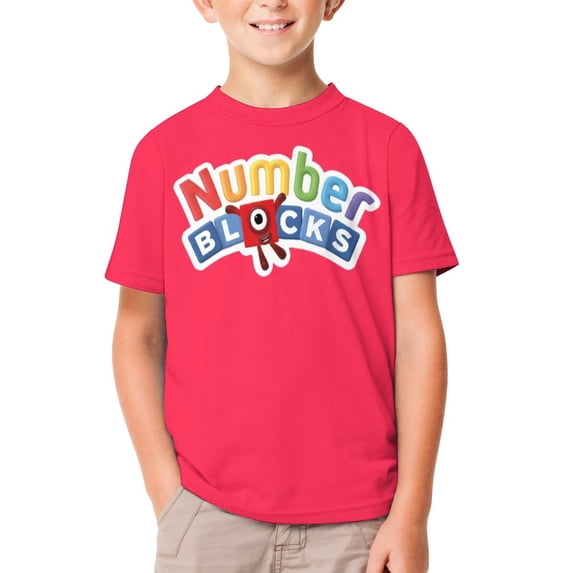 Numberblocks T-Shirt for Boys And Girls, Funny Short Sleeve Shirts for Kids, 3D Print Novelty Graphic Tee Shirt, Comfortable Breathable Fabric
