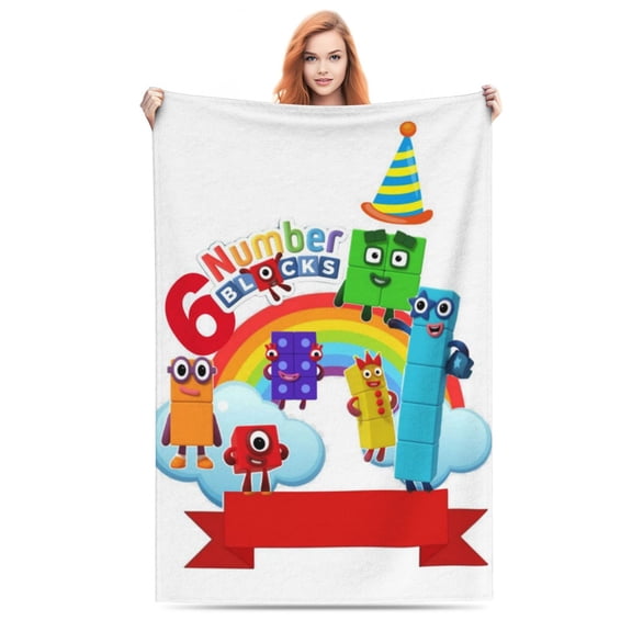Numberblocks Throw Blanket 40"X60" Air Conditioning Blanket Quilt Soft Cozy Bed Flannel Blanket For Couch Sofa Travel Camping