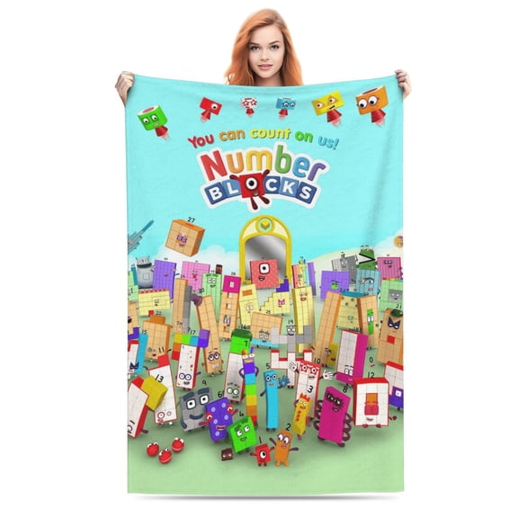 Numberblocks Throw Blanket 40"X60" Air Conditioning Blanket Quilt Soft Cozy Bed Flannel Blanket For Couch Sofa Travel Camping