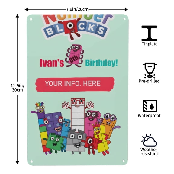 Numberblocks-themed Tin Painting tin artwork, 812 in (2030 cm), HD visuals, a 2026 model that brightens the room and refreshes decor.