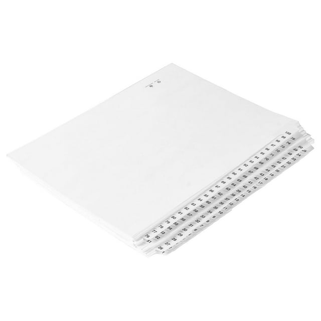 Numbered Dividers 1100 Punched