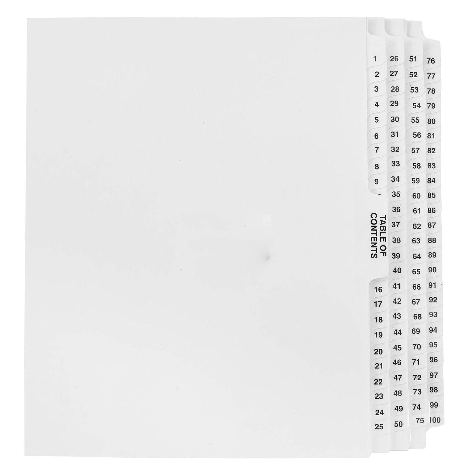 Numbered Dividers 1100