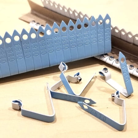 Numbered Light Blue Zip Wing Bands 800Pcs