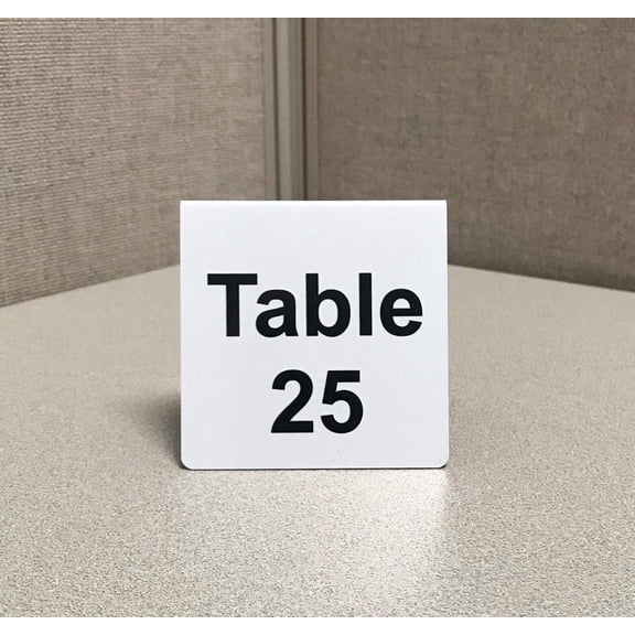 Numbered Metal Table Tent Signs, Pack of 25 (Numbered 1-25)