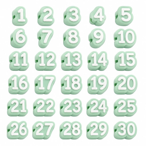 Numbered Pencil Toppers, 20Pcs Elastic Grips, Green Silicone Pencil Labels for Creative Hand Lettering Tools, Green, YMMB
