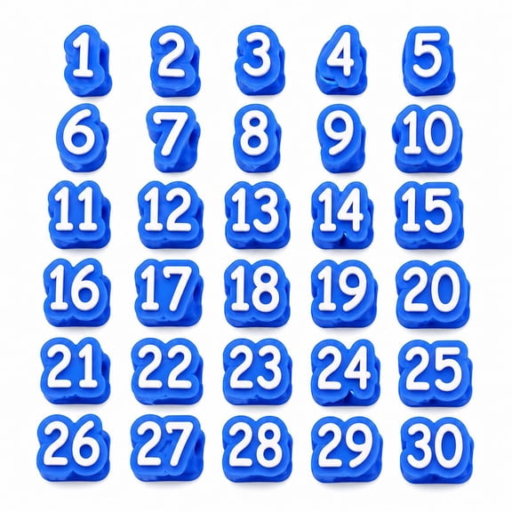 Numbered Pencil Toppers, 20Pcs Numeric Markers, Blue Numeric Writing Identifiers for Adult Journaling Accessories, Blue, YMMB, Makeup Organizers