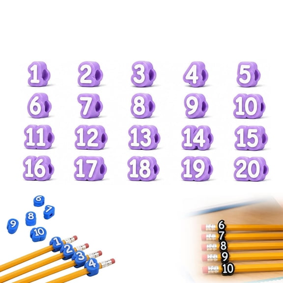 Numbered Pencil Toppers Reusable Classroom Pencil Labels for Teacher Organization