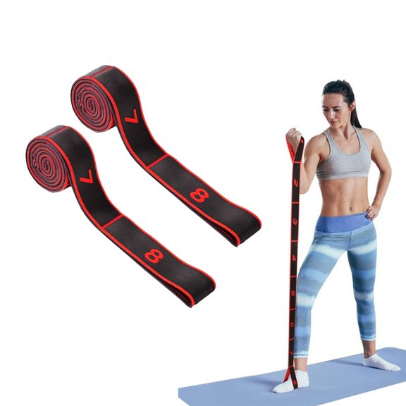 Numbered Resistance Band 8-Section with Numbered Markings, Elastic Stretch Band for Yoga, Pilates, Stretching, Flexibility Training, Full Body Workout