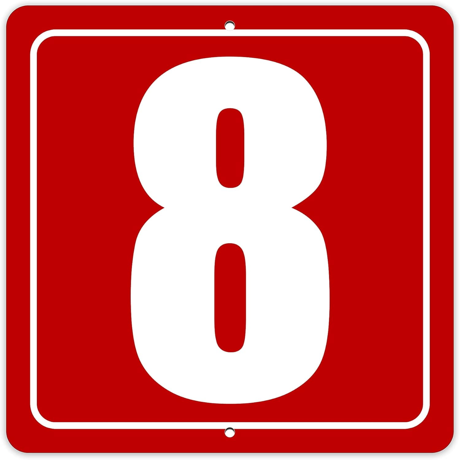 Numbered Signs 12 x 12 Inch Aluminum Signs (8, Red) - Walmart.com