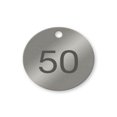 thumbnail image 1 of Numbered Stainless Steel Valve Tags (Numbered 26 - 50), 1 of 1