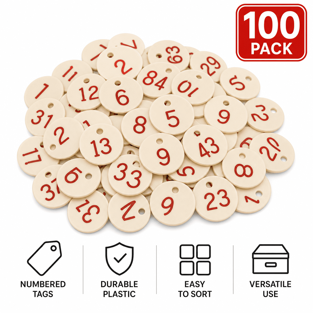 Numbered Tags Label Tags Clothes Coat Hanger Office Index Supply 1-100 ...