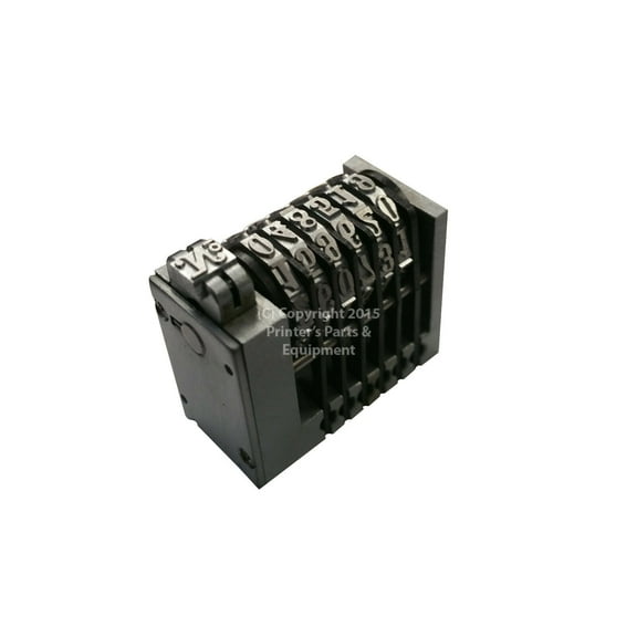 Numbering Machine 36 6 Digits Backward Roman Solid Wheels with No Letterpress