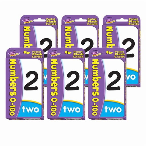 Numbers 0-100 Flash Cards, Pack of 6