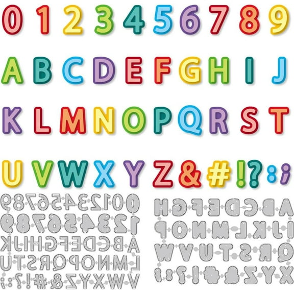 Numbers 1-9 Cutting Dies Double-Layer Letters A-Z Card Making Die Stencil Alphanumeric Carbon Steel Die Cuts Card Scrapbooking Embossing Template Dies for Greeting Cards Invitation Decor