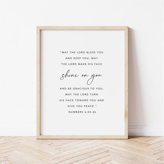 Numbers 6:24 May The Lord Bless You And Keep You Bible Verse Baptism God Bless You Print Scripture Unframed Paper Print