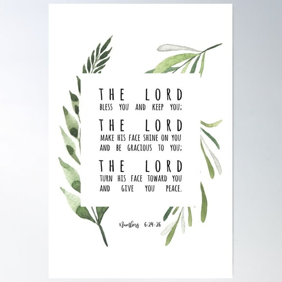 Numbers 6:24 The Lord Bless You Bible Verse Poster Wall Art, Modern Wall Decor For Living Room Bedroom, 8x12 UNFRAMED