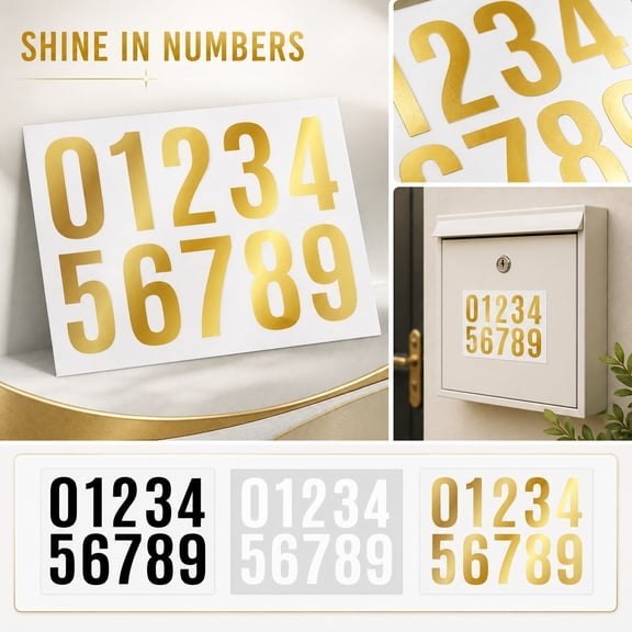 Numbers for Address on House Address Numbers for Mailbox 5 X 4 Inch Black Vinyl Number Adhesive Mailbox Numbers for Outside Home Address Marking 1 Sheet