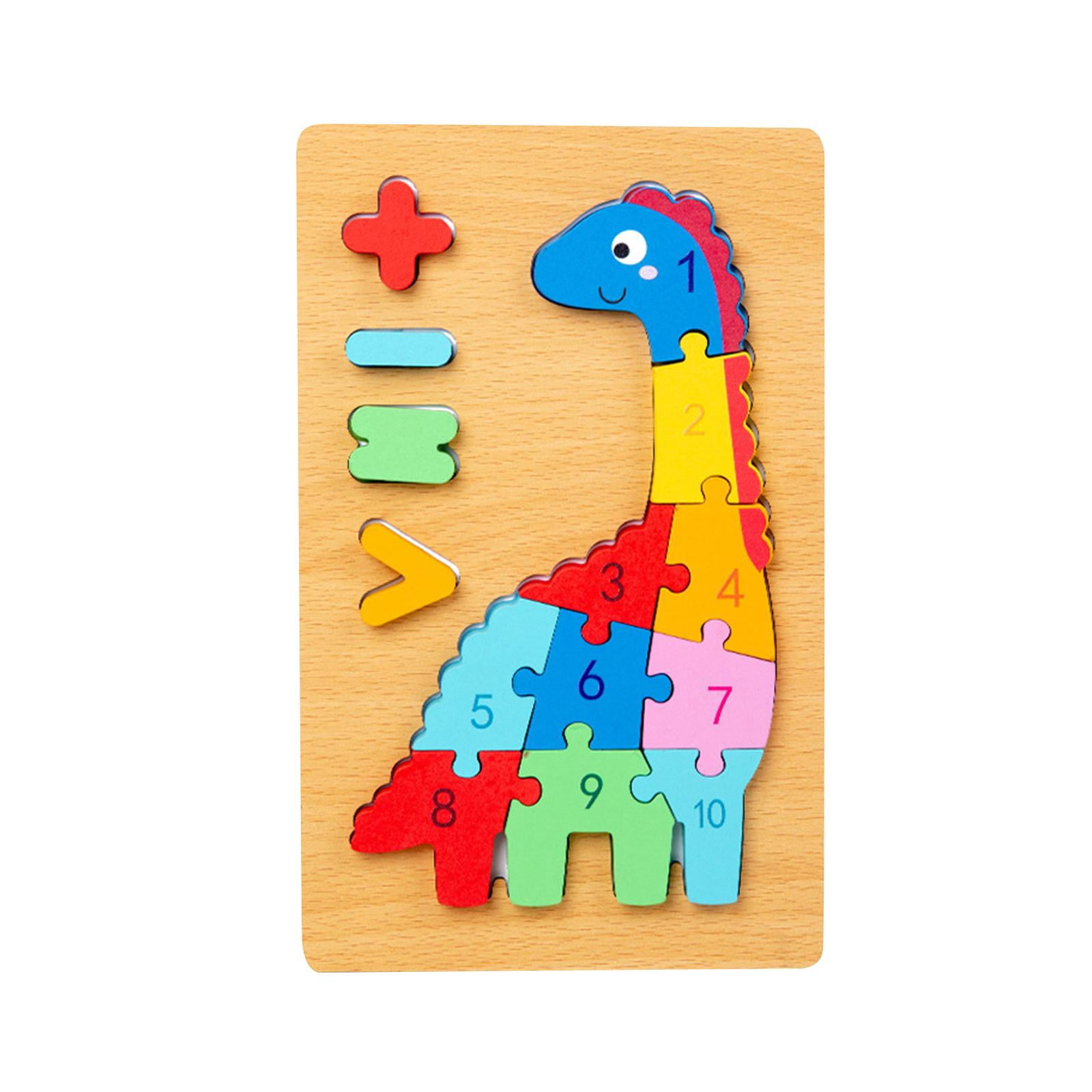 MoinKidz 100 Piece Wooden Jigsaw Puzzle For Kids Ages 3-8 - Dinosaur Theme, Unique Puzzle Pieces, Includes Wooden Tray - View #9