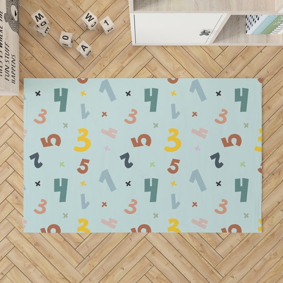 Numbers Colorized Light Blue Kids Play Mat
