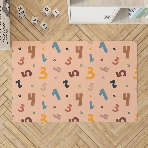 Numbers Colorized Peach Kids Play Mat