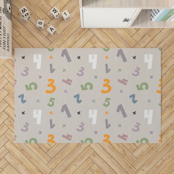 Numbers Colorized Taupe Kids Play Mat