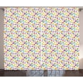 thumbnail image 1 of Ambesonne Numbers Pattern Curtains 2 Panel Set, Colorful Math Art, 108" x 63", Multicolor White, 1 of 3
