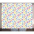 thumbnail image 1 of Ambesonne Numbers Curtains 2 Panel Set, Dots and Lines Math, 108" x 96", Multicolor, 1 of 3