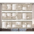 thumbnail image 1 of Ambesonne Vector Curtains 2 Panel Set, Numbers on a Film Strip, 108" x 90", Umber Warm Taupe, 1 of 3