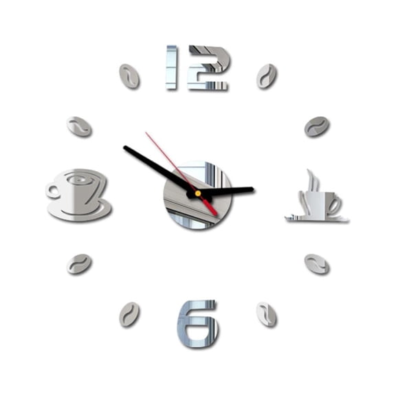 Numbers Diy 3D Clock Wall Decals Sticker Acrylic Home Roman Mural Clock