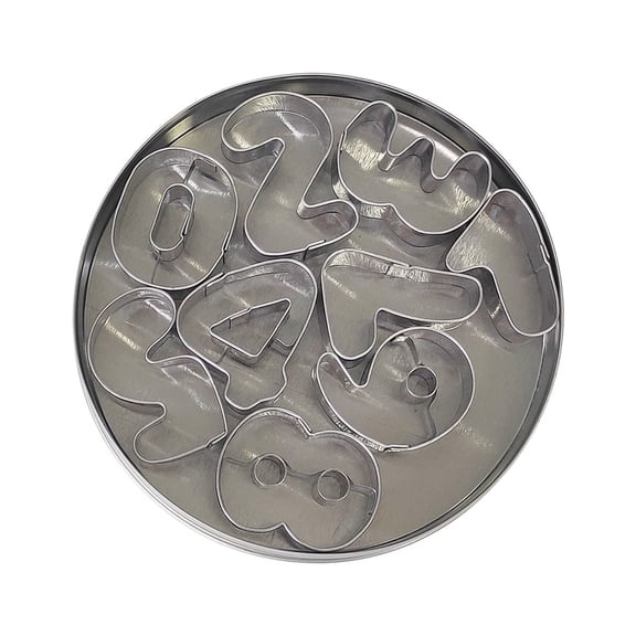 Numbers Fondant Cutter Set by Celebrate It â€“ 10-Piece Stainless Steel Number Cutters for Cakes - Cookies & Pastries - 6 Pack