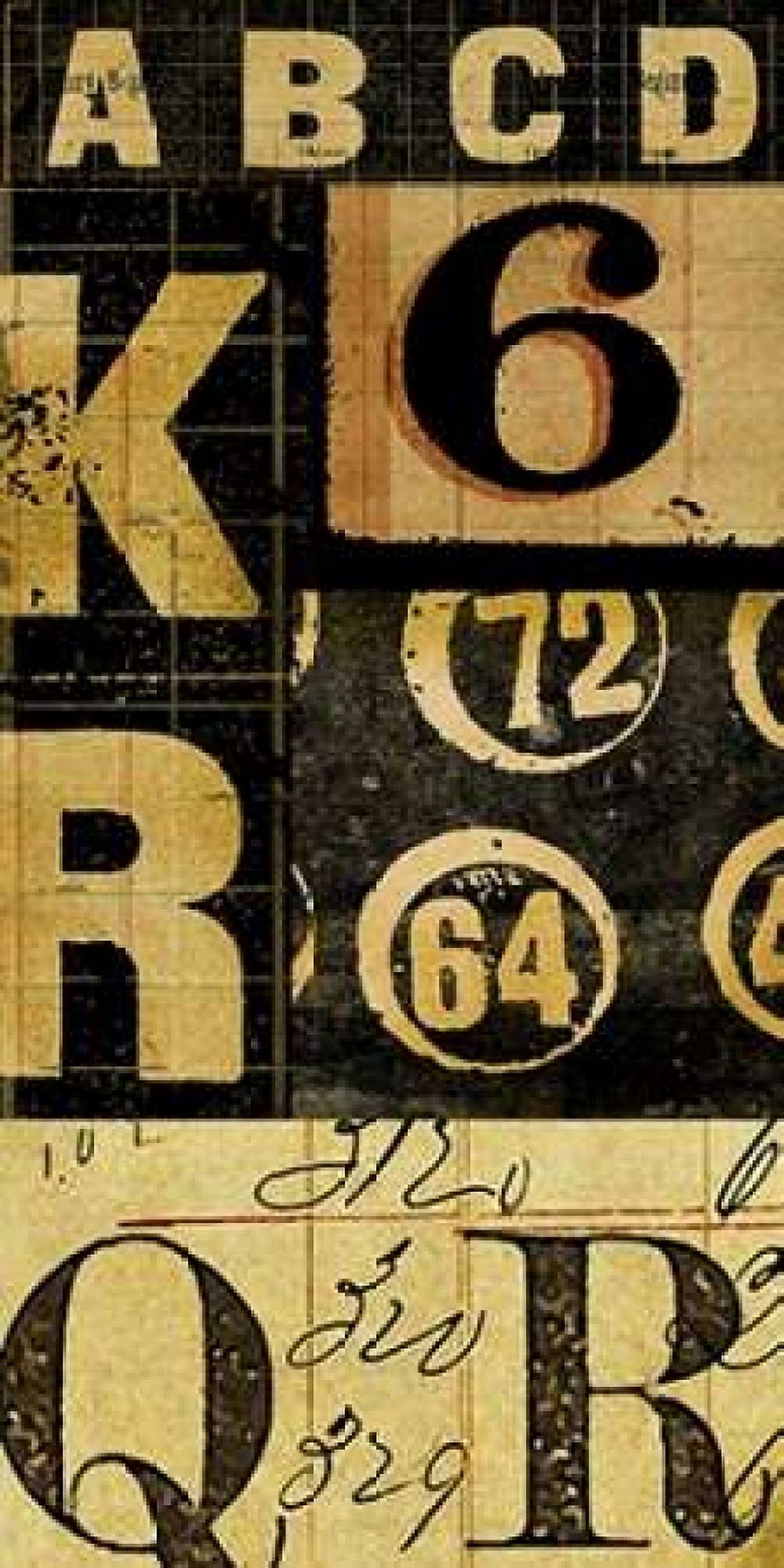 Numbers Game 1 Canvas Art - Walter Robertson (24 x 48)