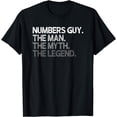 thumbnail image 1 of Numbers Guy Math Mathematician The Man Myth Legend Gift T-Shirt, 1 of 4