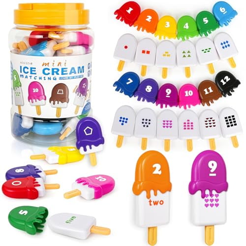 Numbers Learning Toys Number Popsicles Matching Toy Learning Numbers & Patterns Preschool Learning Activities Montessori Toys Back to School Gifts for Kids Ages 3+