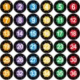 thumbnail image 1 of Numbers Line Up Floor Decals Spots Round Bright Color Markers 4 Inches Stickers Classroom School Decoration Line-Up Helper, 1 of 6