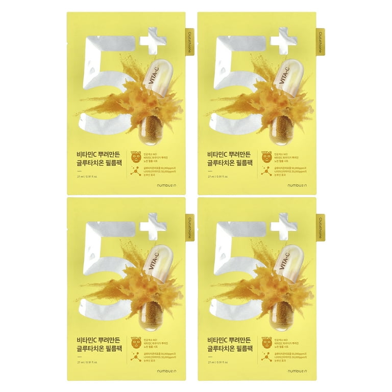 Numbuzin No.5 Vitamin Spotlight Beauty Sheet Mask, 4 Sheets, 0.91