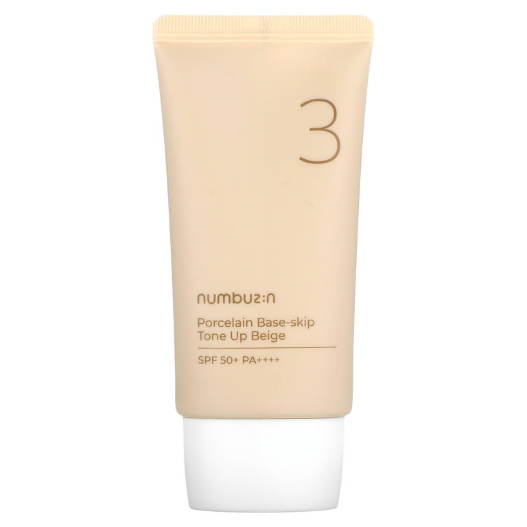 K Beauty Numbuzin No.3 Porcelain Base Skip Tone Up Beige SPF50+ 50ml 1.69oz K Beauty Numbuzin No.3 Porcelain Base Skip Tone Up Beige SPF50+ 50ml 1.69oz
