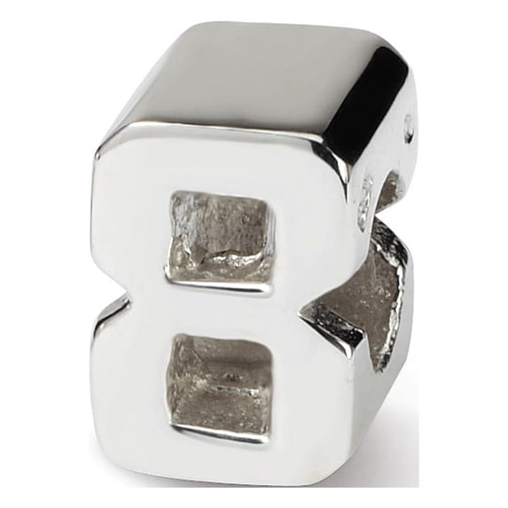 Numeral 8 Charm .925 Sterling Silver Reflection Beads