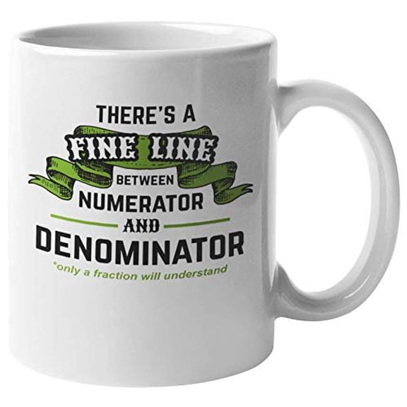 Numerator and Denominator. Coffee & Tea Gift Mug for Math Teachers (11oz)