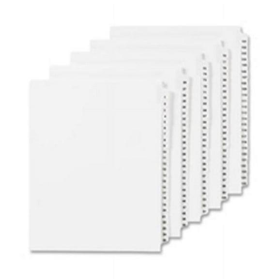 Numeric Divider, 73, Side Tab, 11 in. x 8.5 in., 25-PK, White