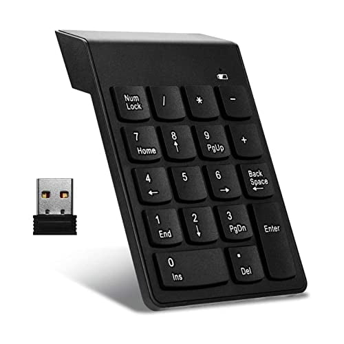 2.4G Wireless Numeric Keypad,Plug and Play 18 Keys Ergonomic Number Pad Compatible with Windows XP/Vista/7/8/10/Android/Linux