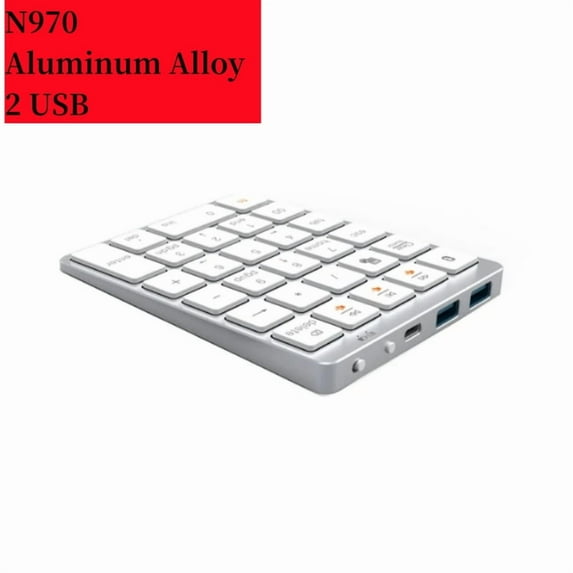 Numeric Keypad Numpad Bluetooth Wireless Keyboard 28 Keys One Handed Keypad Finance Accounting External Mini Keyboard N960 N970