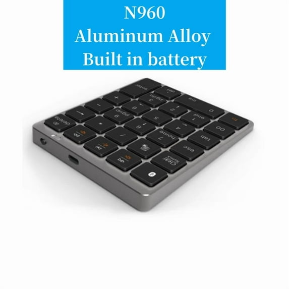 Numeric Keypad Numpad Bluetooth Wireless Keyboard 28 Keys One Handed Keypad Finance Accounting External Mini Keyboard N960 N970
