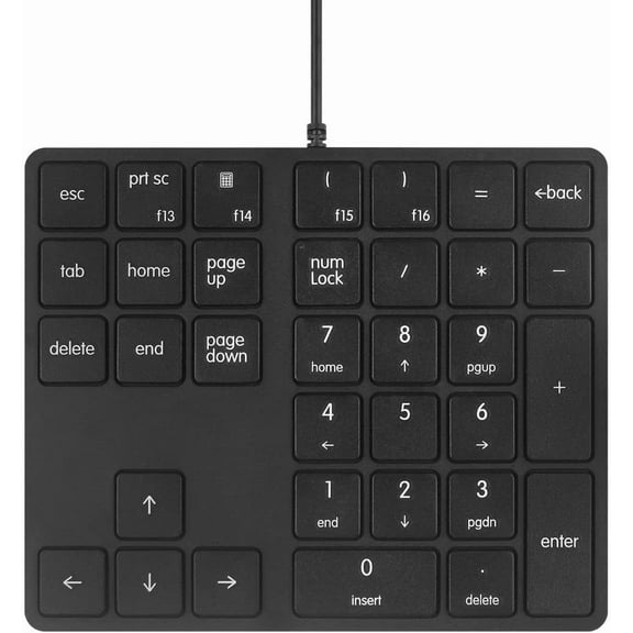 Numeric Keypads Wired Numpad 34 Keys External Mini Slim Keyboard Magic Force for Financial Cashier Securities-Black| Laptop Accessories | Num Pad | Number keypad for Laptop | Work Keyboard