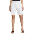 thumbnail image 1 of Numero Womens Cut-Hem Denim Shorts White 27, 1 of 1