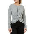 Walmart Numero Womens Twist-Front Top, Grey, X-Small