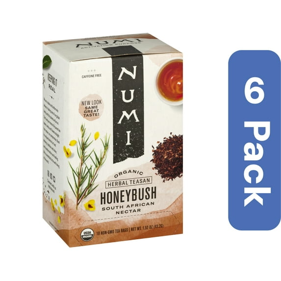 Numi Bushman's Honeybush Herbal Tea 18 Bags (Pack Of 6)