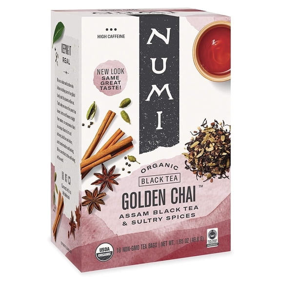 Numi Golden Chai Spiced Assam Black Tea - 18 Tea Bags