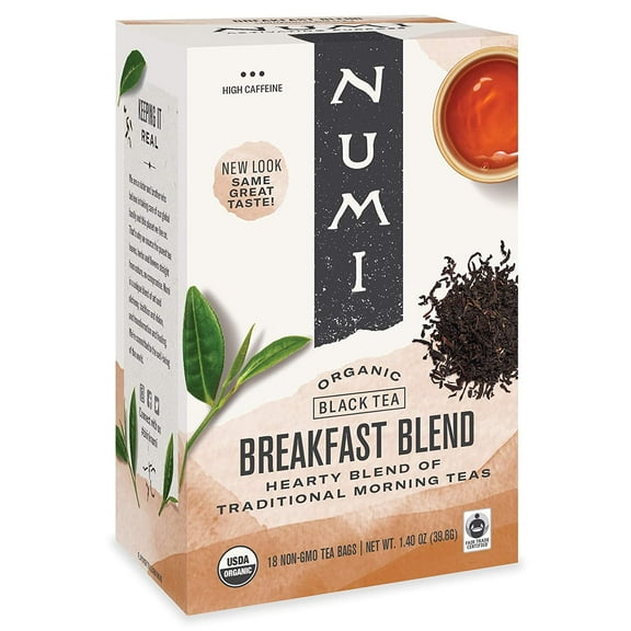 Numi Organic Black Teas Breakfast Blend 18 Tea Bags Pack of 4