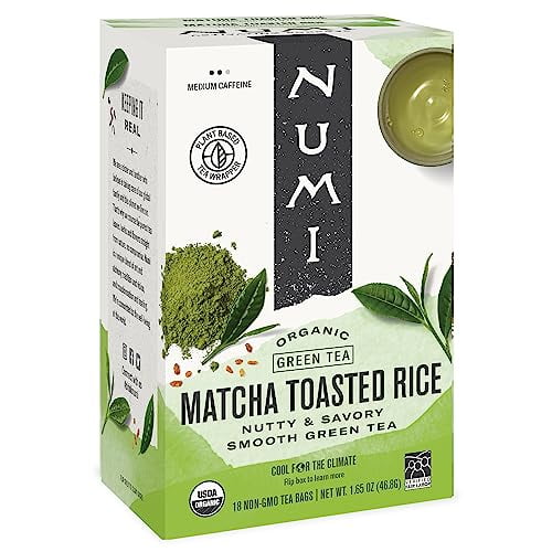 Numi Organic Matcha Toasted Rice Tea, 18 Tea Bags, Organic Genmaicha